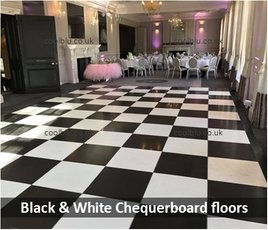 Acklam Hall | Middlesbrough | Black & White Chequerboard Dance floor | Mood lighting | North East
